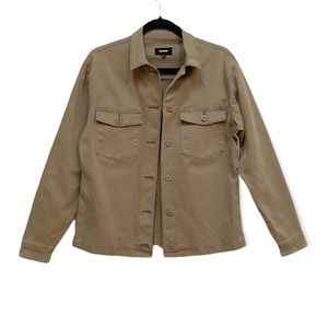 MONROW Side Stripe Vintage Style Military Jacket Olive Green